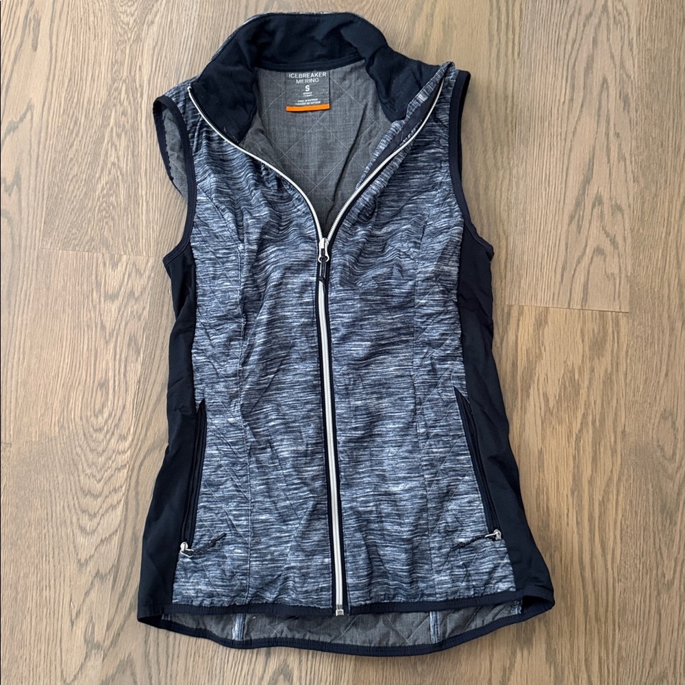 Icebreaker Charcoal and Black Merino Vest